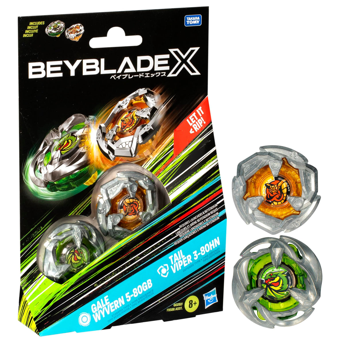 Beyblade X Dual Pack: Gale Wyvern 5-80GB &amp; Tail Viper 3-80HN