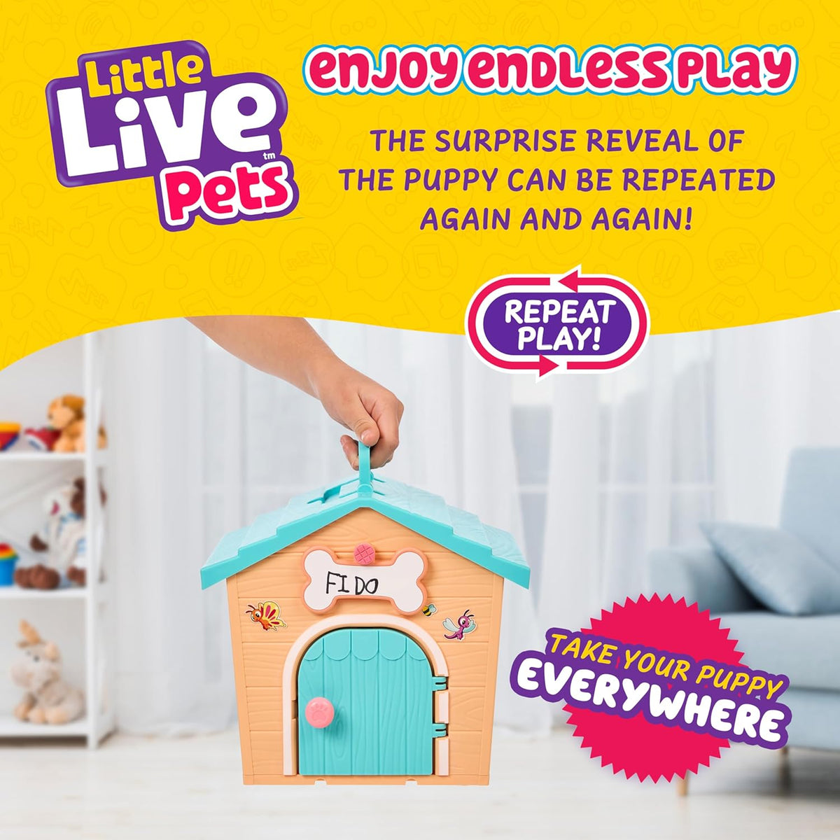 Little Live Pets Puppy's Home Mini Orange/Blue Roof