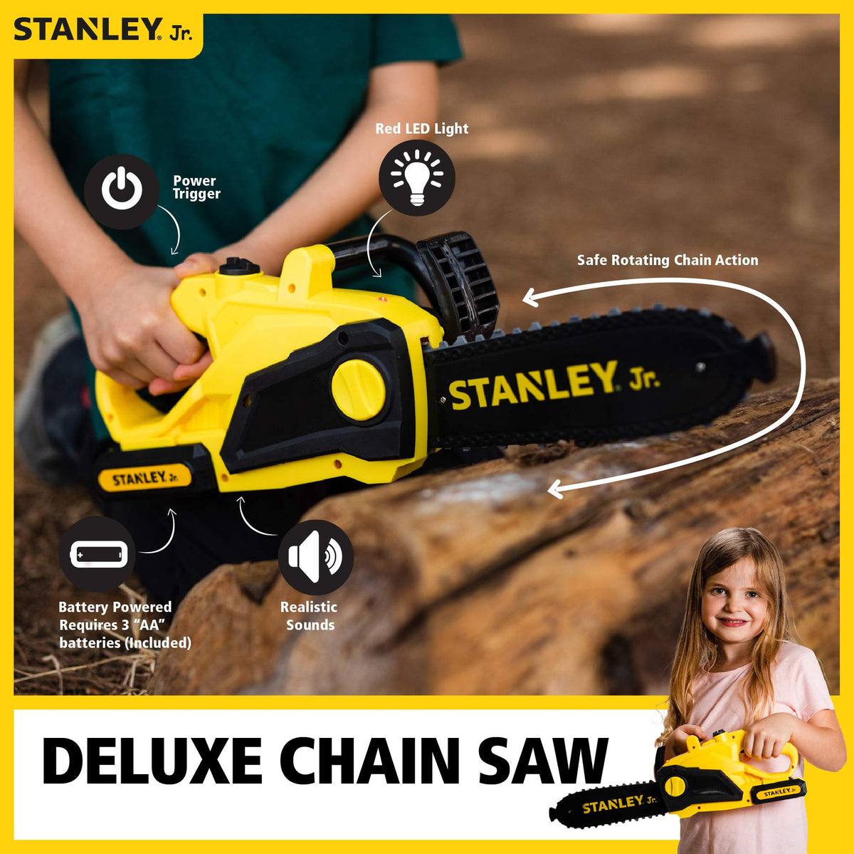 Stanley Jr Deluxe Chainsaw 3 x AA demo batteries included