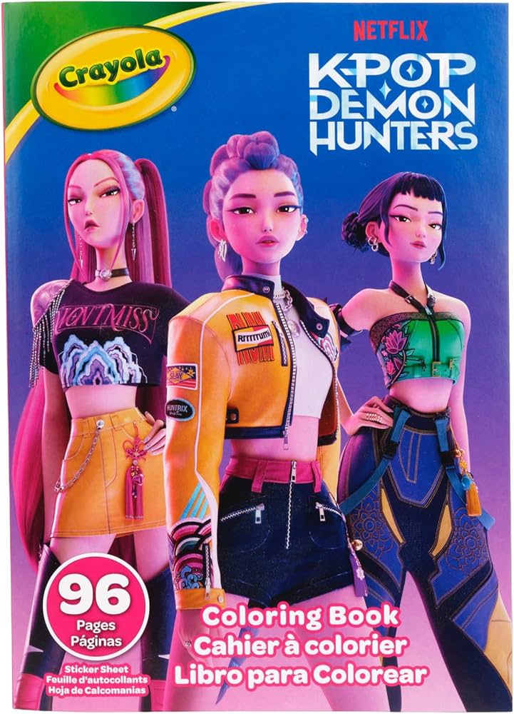 Crayola Colouring Book with Stickers - Kpop Demon Hunters