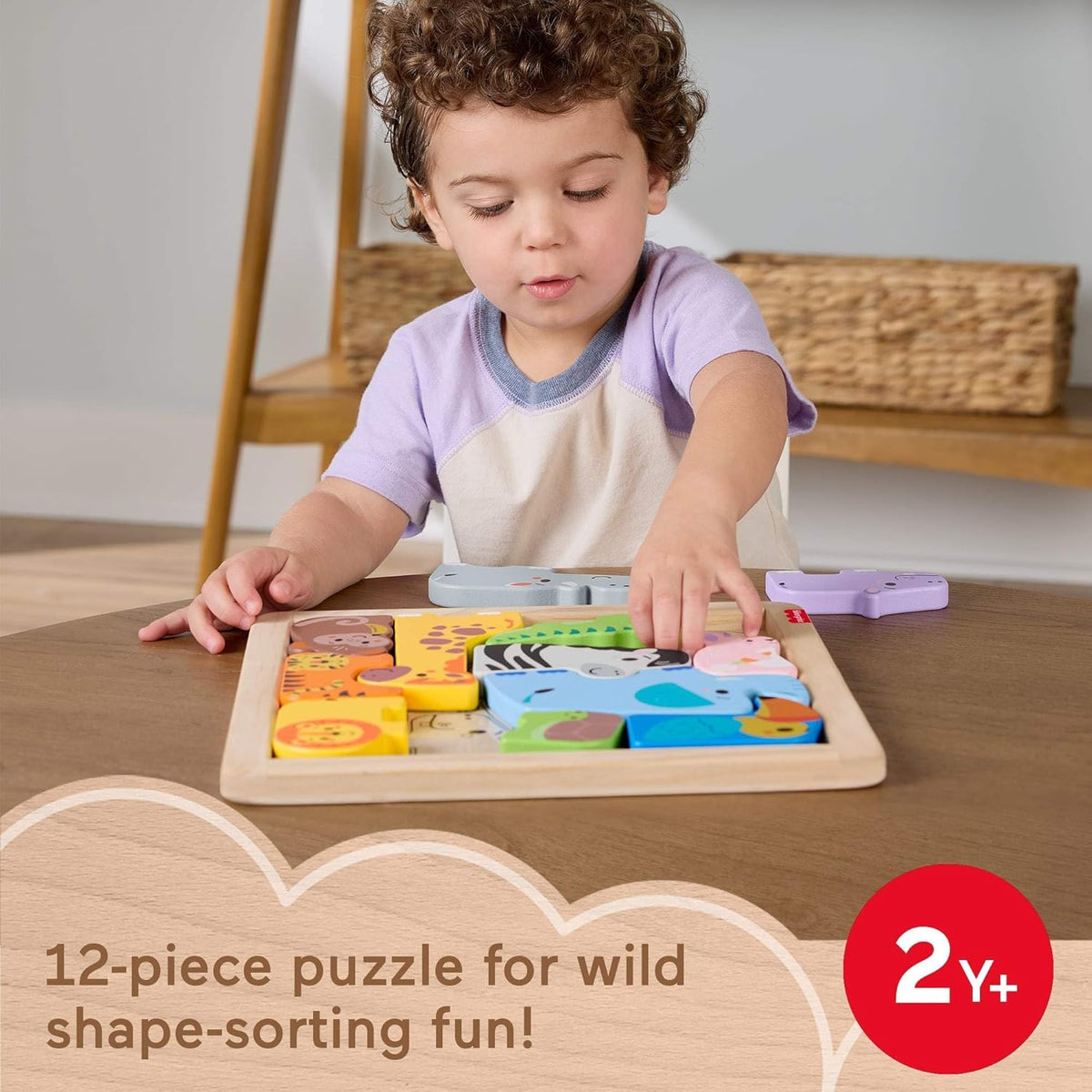 Fisher Price Wooden Jigsaw Puzzle 12pcs Animals