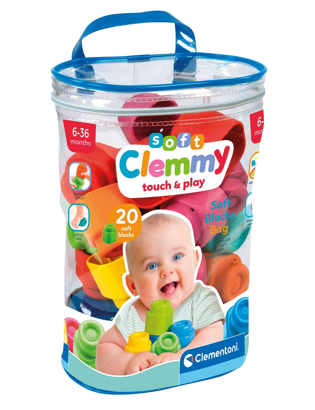 Clementoni  - Soft Clemmy - Soft Blocks 20pcs 6 - 36 months