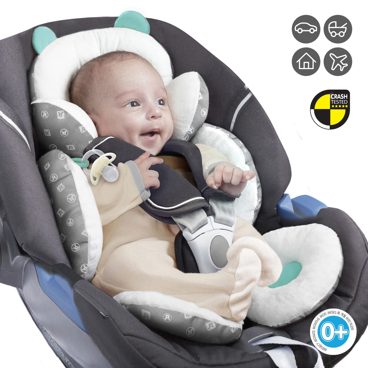 Benbat Head &amp; Body Support White 3in1 Reversible 0+