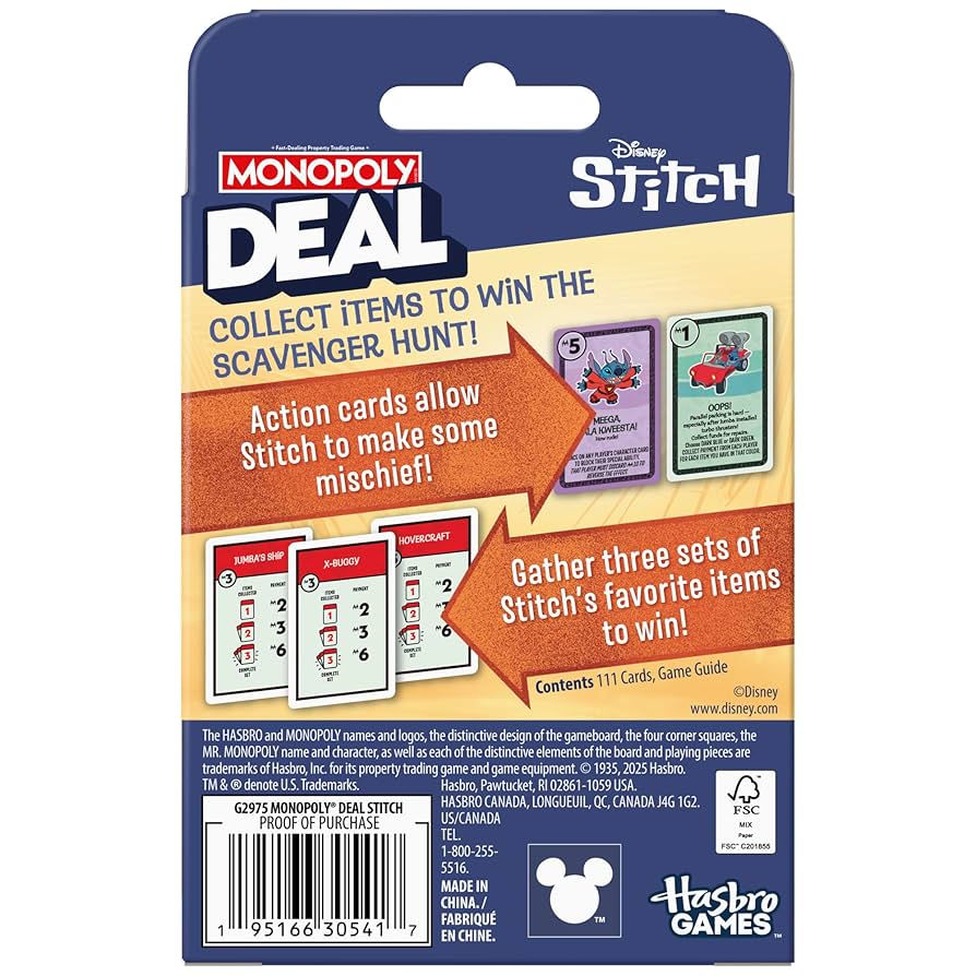 Monopoly Deal Disney Stitch