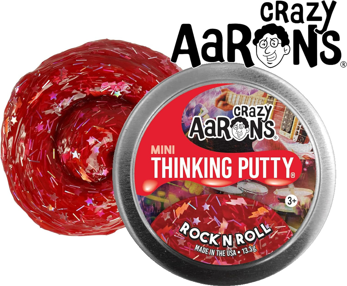 Crazy Aaron&#39;s Putty 2inch Mini Star Trendsetters 13.3g Tin Rock N Roll
