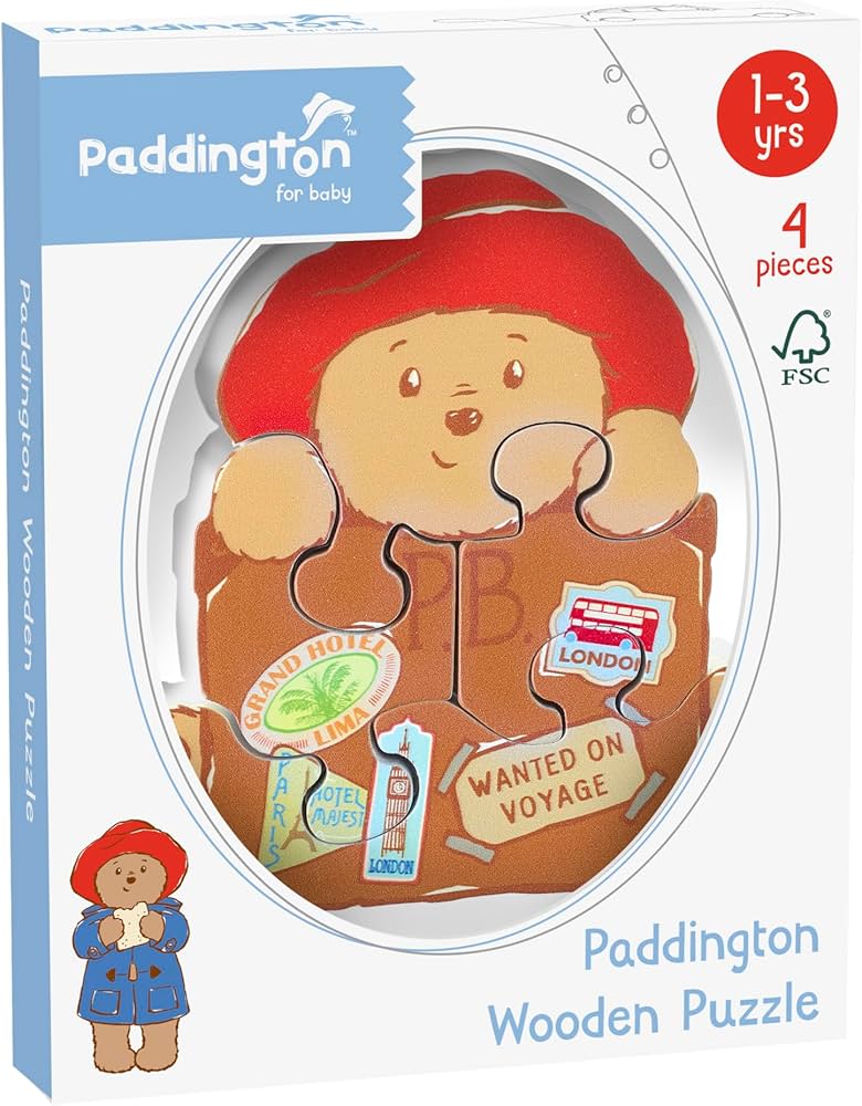 Paddington with Suitcase Wooden 4pce Puzzle