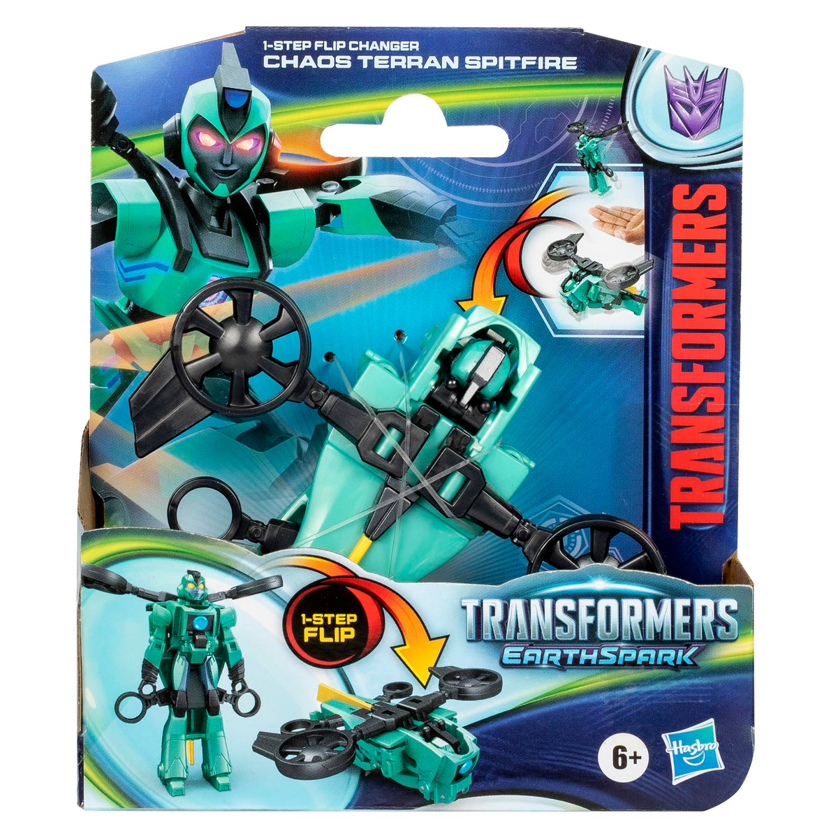 Transformers Earthspark 1 Step Flip Changer CHAOS TERRAN SPITFIRE