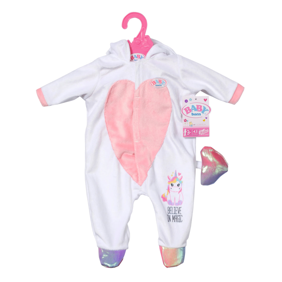Baby Born Unicorn Onesie 43cm White