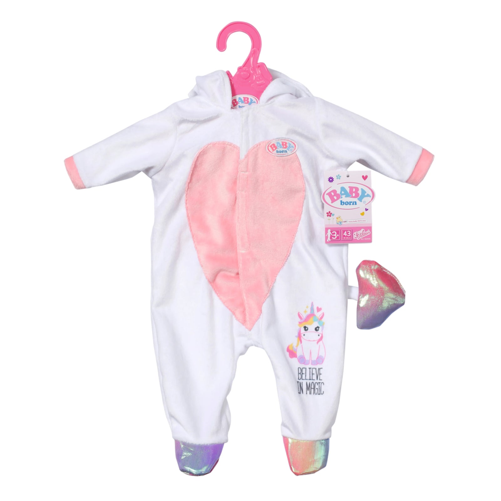 Baby Born Unicorn Onesie 43cm White
