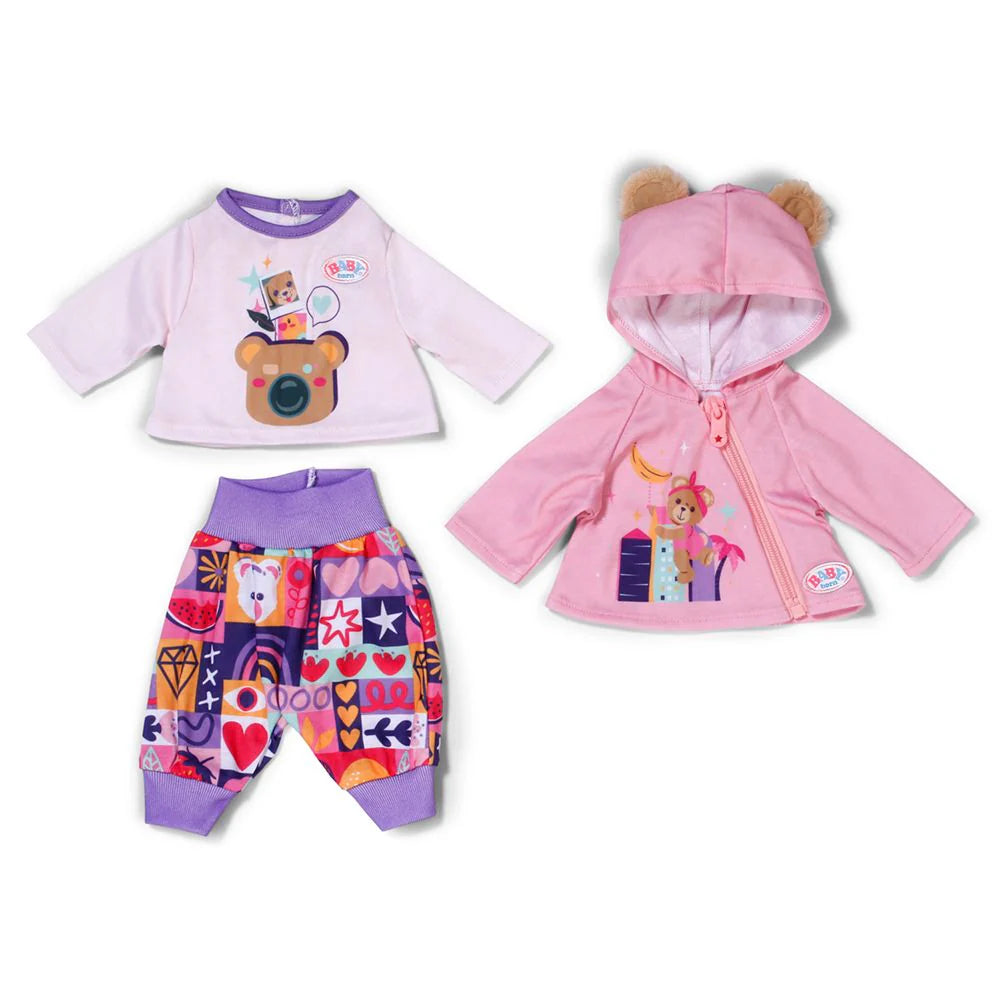 Baby Born Patterned Pants and Pink Jacket Newborn Outfit 43cm
