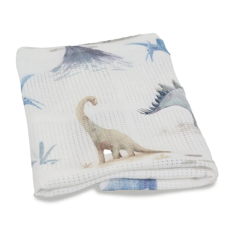 Bubba Blue Jurassic Cellular Blanket 70cm x 90cm