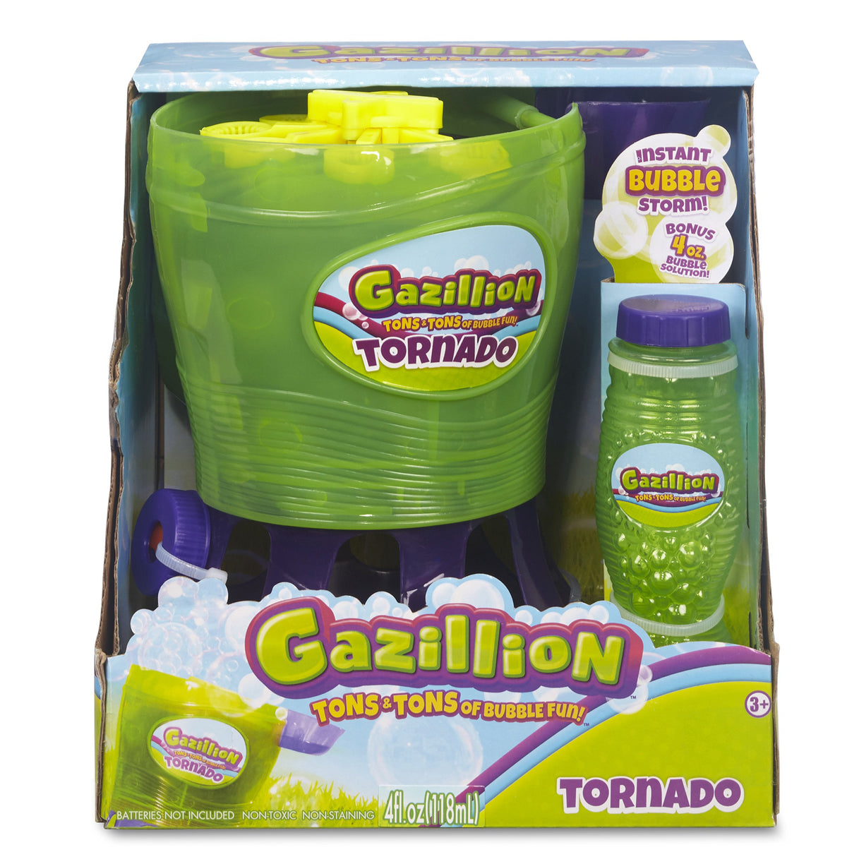 Gazillion Tornado Bubble Machine Requires 4xAA Batteries