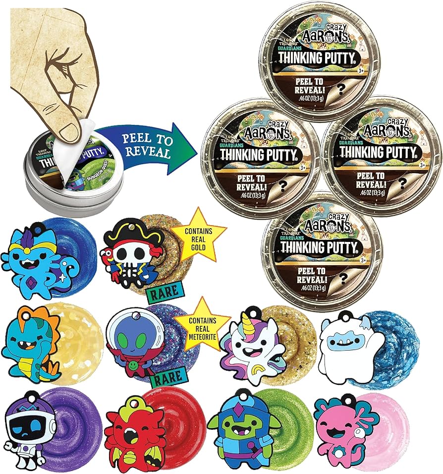 Crazy Aaron's Putty 2inch Mini Thinking Putty 13.3g LOST TREASURE GUARDIANS MYSTERY REVEAL