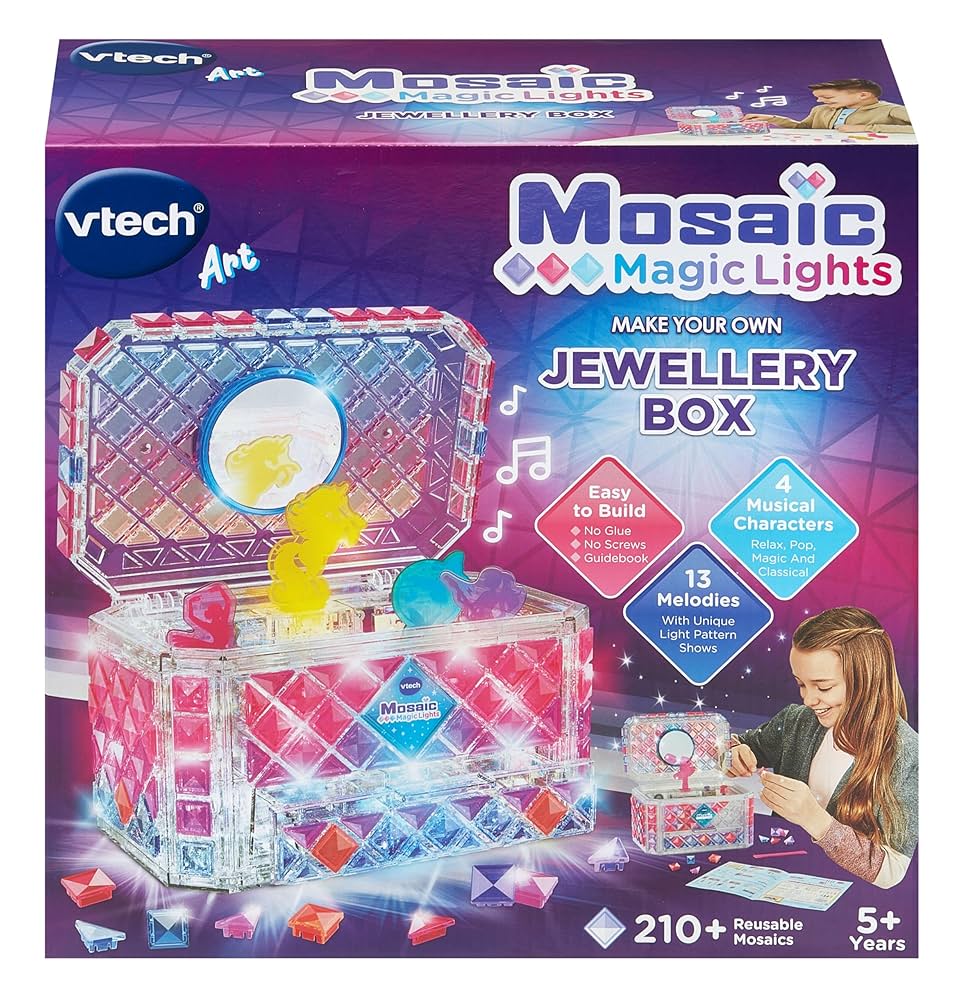 Vtech Mosaic Magic Lights Make Your Own Jewellery Box (req 4 AA batt)