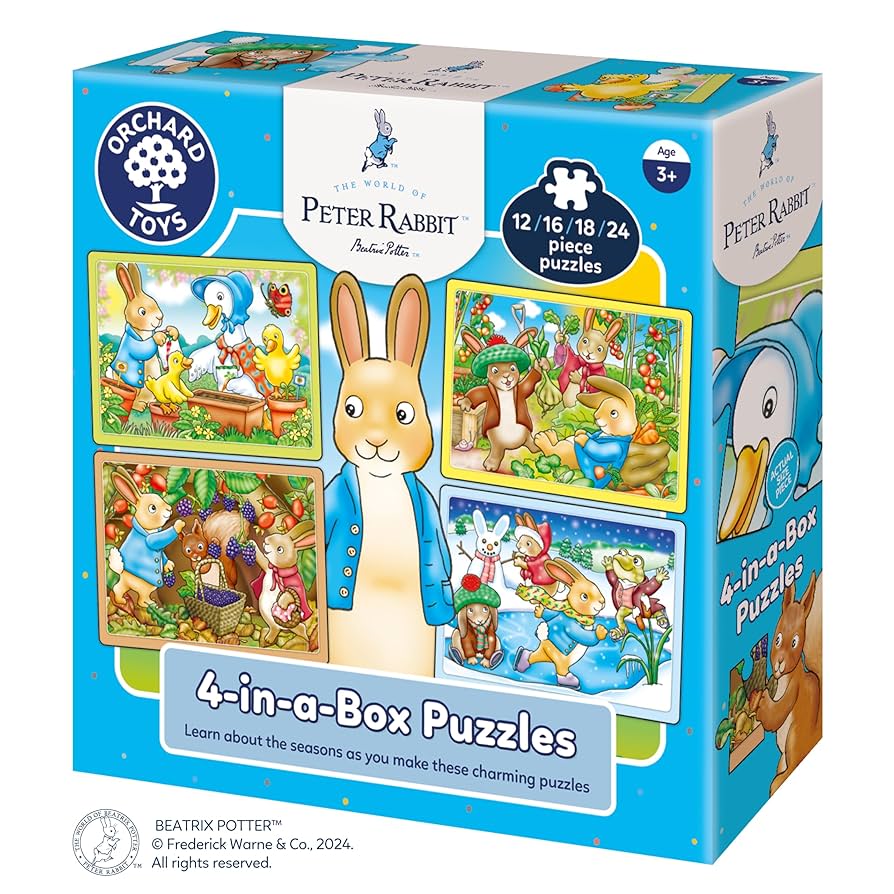 Orchard Toys Peter Rabbit 4 In A Box Puzzles 12 16 18 24pc