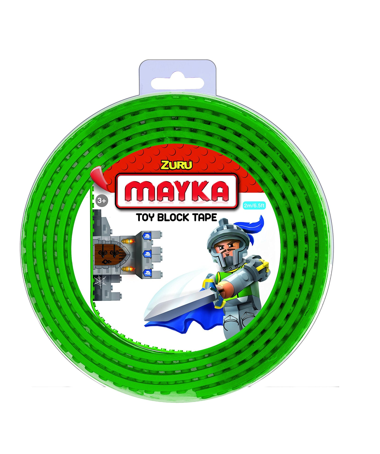 Mayka Toy Block Tape 2 Stud x 2 Metre Roll Asst Colours