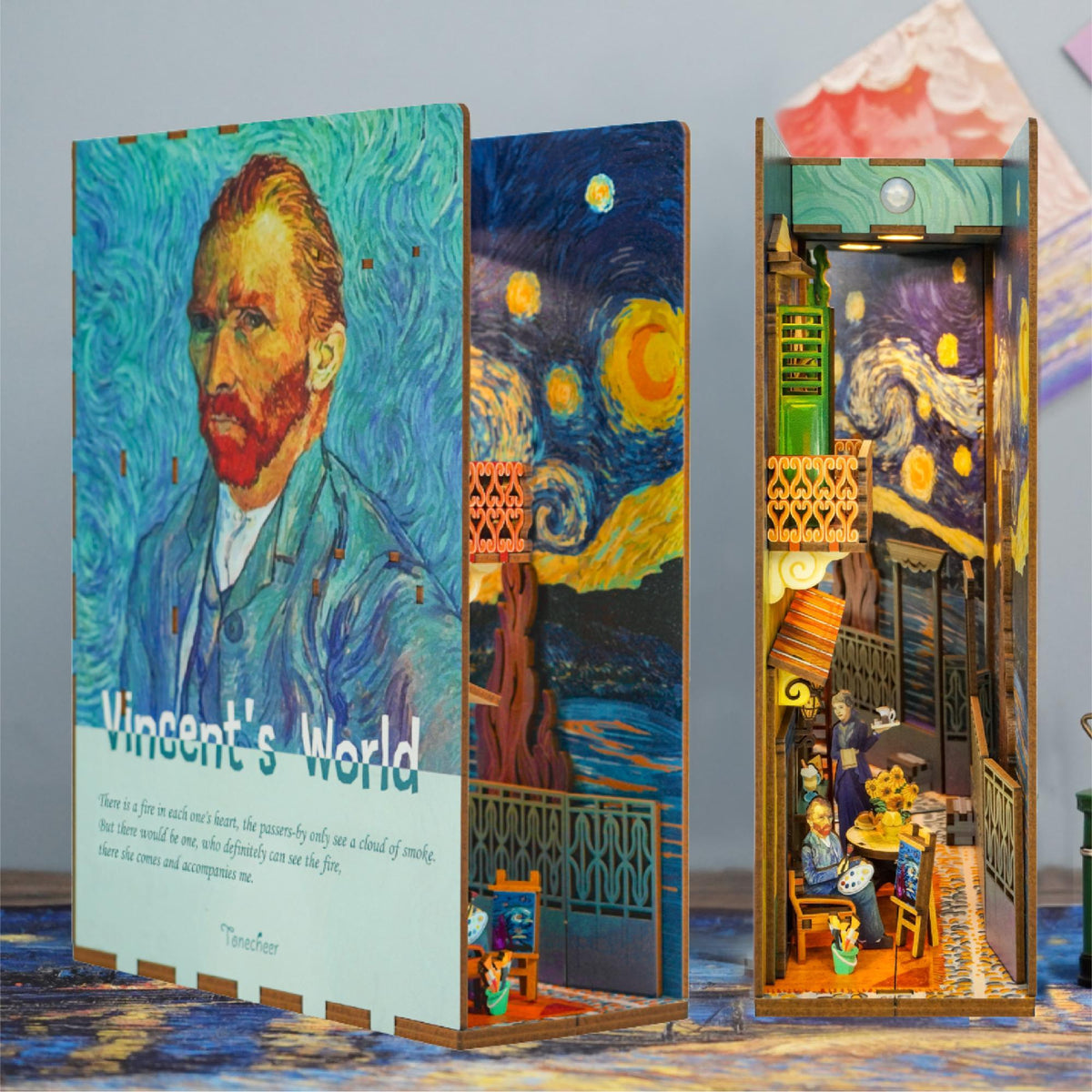 Tonecheer Vincent's World 3D Puzzle Book Nook req 3 x AA batteries