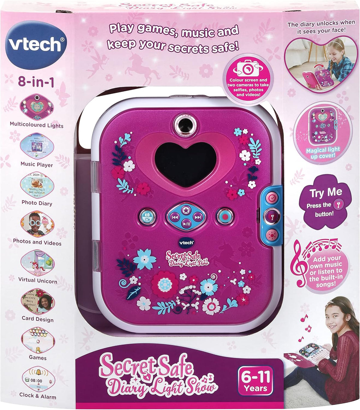 Vtech Secret Safe Diary Light Show 4 x AA demo batteries incl