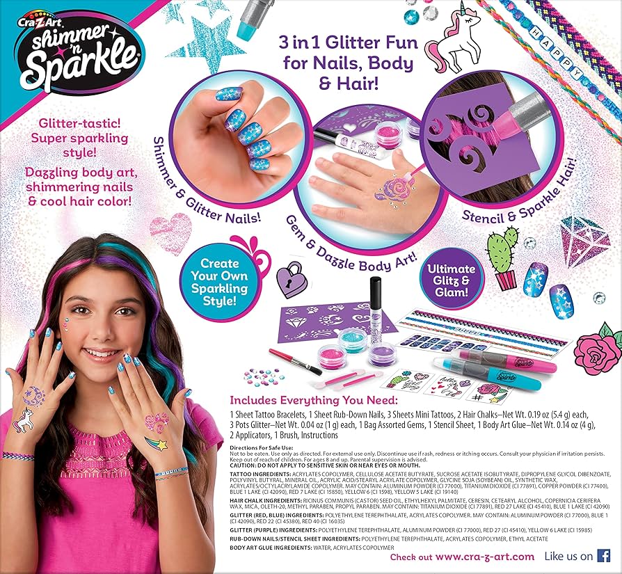 CRA-Z-ART Shimmer N Sparkle 3 in 1 Ultimate Glitter Beauty Set