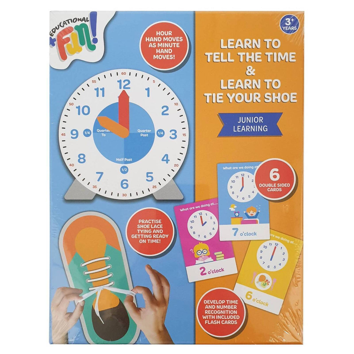 Educational Fun Learn to Tell The Time and Learn to Tie Your Shoe