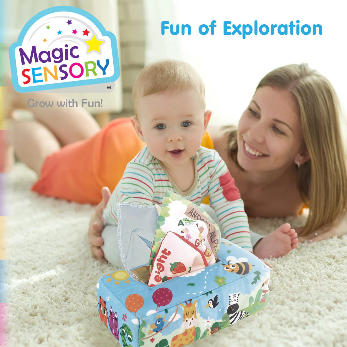 Magic Sensory Plush Activity Tissue Box