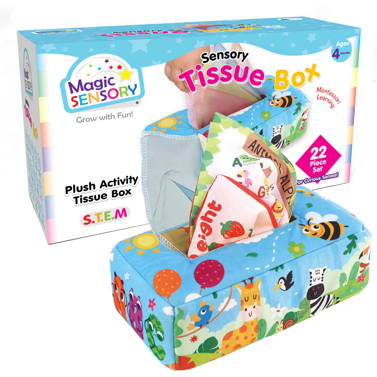 Magic Sensory Plush Activity Tissue Box