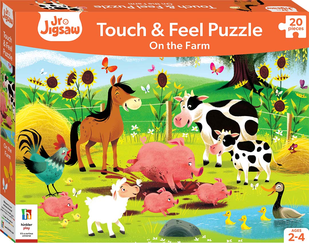 Jr Jigsaw On The Farm Touch &amp; Feel 20pc Puzzle