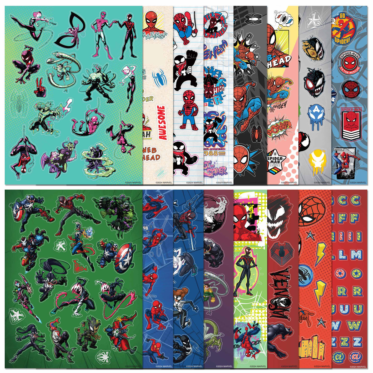 Kaleidoscope Marvel Spiderman Sticker Bomb - Over 300 Stickers
