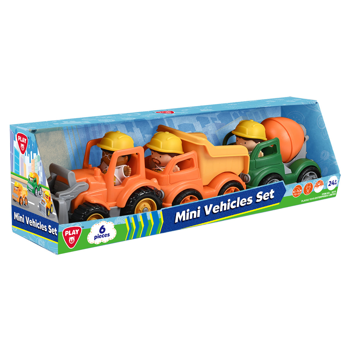 PLAYGO TOYS ENT. LTD. Mini Construction Trio Vehicles 6pc