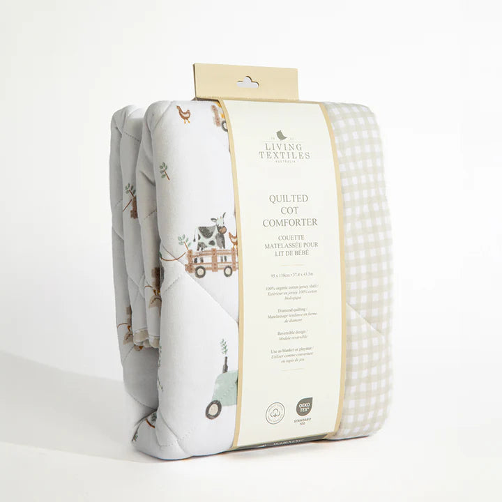 Living Textiles Tractor Ride Reversible Cot Comforter