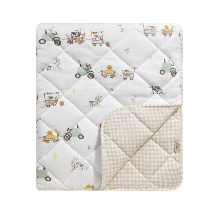Living Textiles Tractor Ride Reversible Cot Comforter