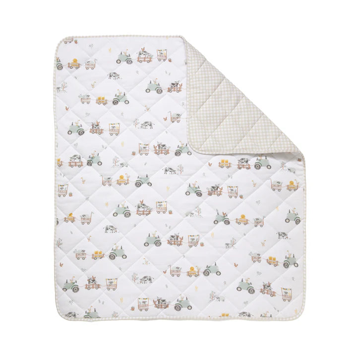 Living Textiles Tractor Ride Reversible Cot Comforter
