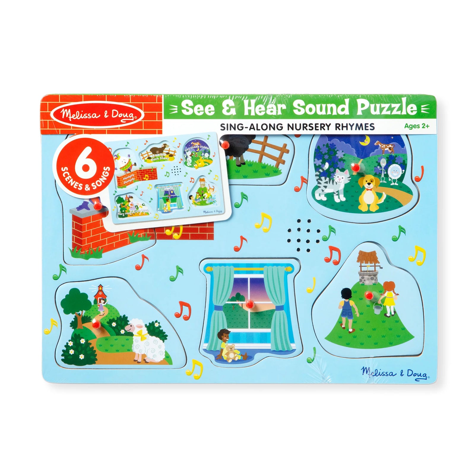 M&D737 Wooden See & Hear Sound Puzzle Sing Along Nursery Rhymes