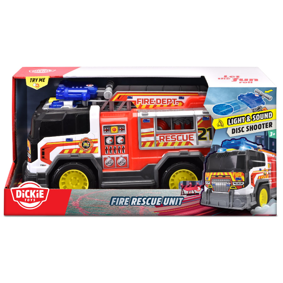 Dickie Toys Fire Rescue Unit Light & Sound Disc Shooter