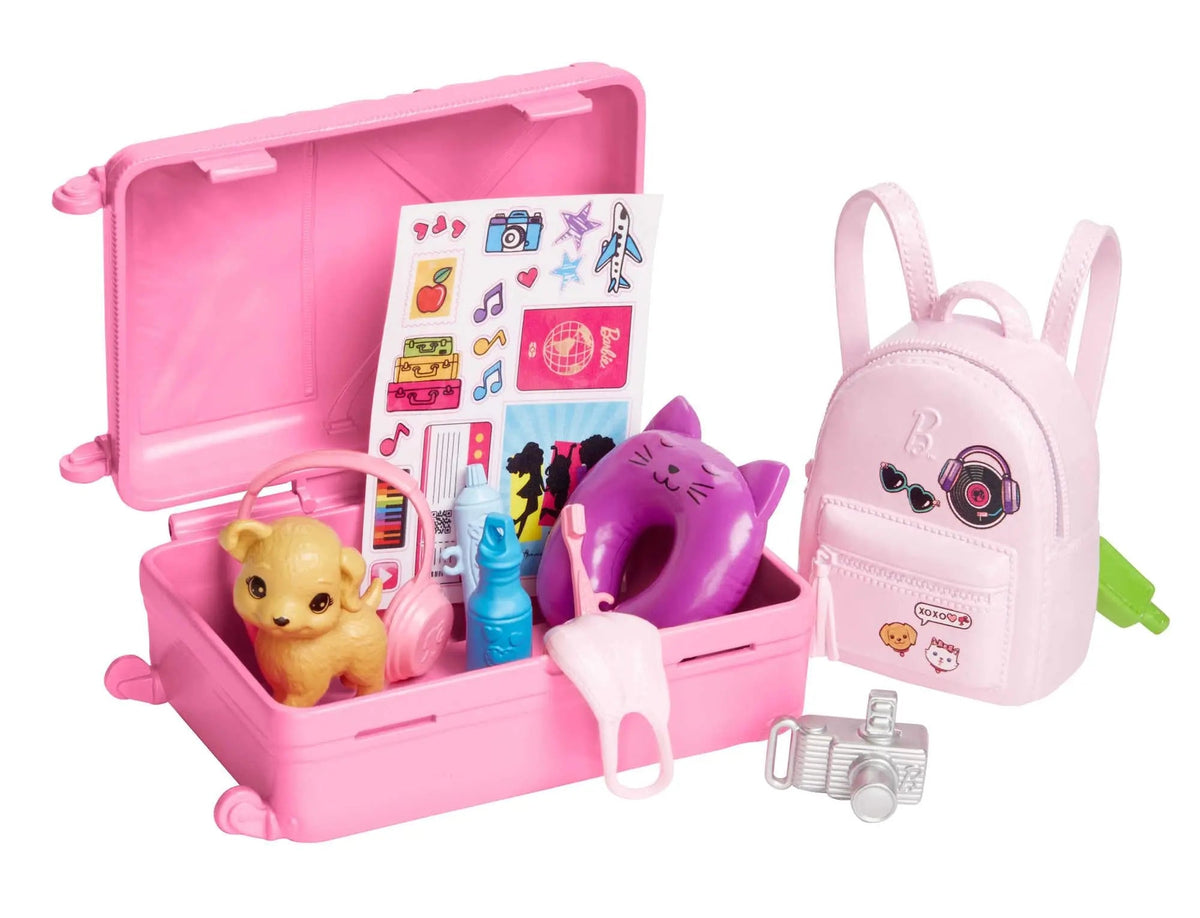 Barbie Doll and Accessories Travel Set with Puppy