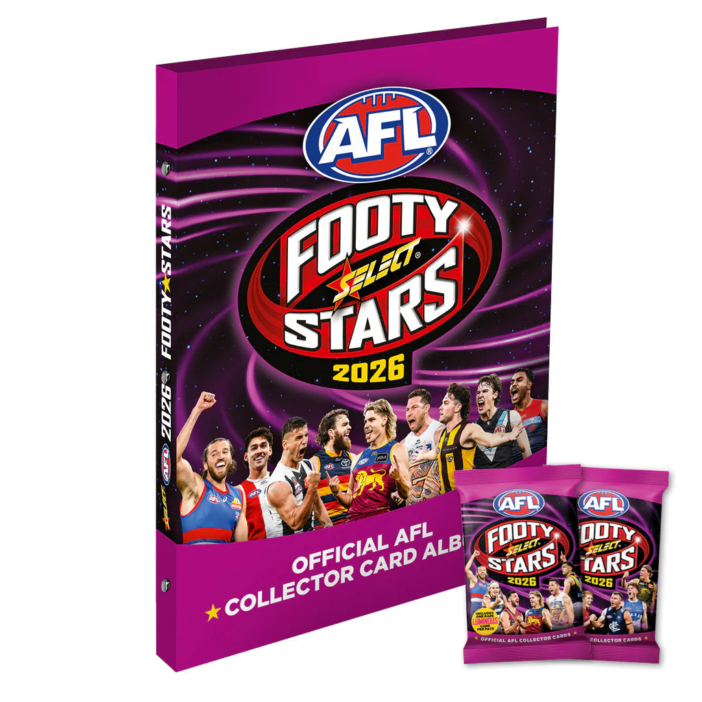 Select Footy Stars 2026 AFL Binder Album with 2 Booster Packs