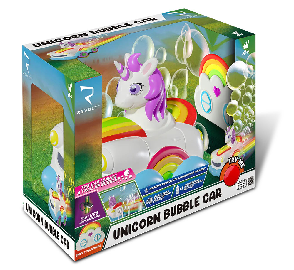 Revolt Remote Control Unicorn Bubble Car req 2 x AA batteries