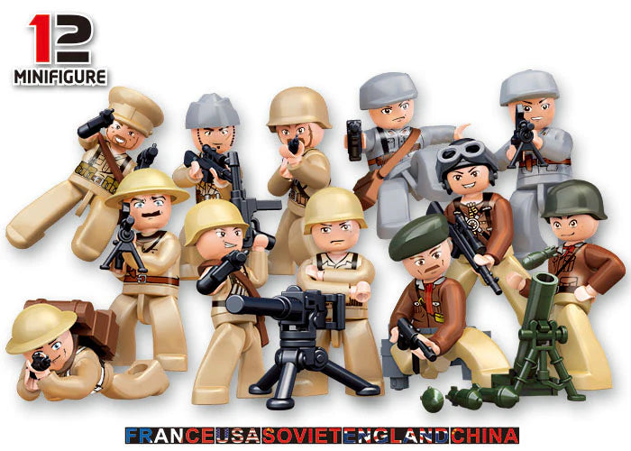 Sluban WWII Mini Figures Blind Pack - 12 assorted designs