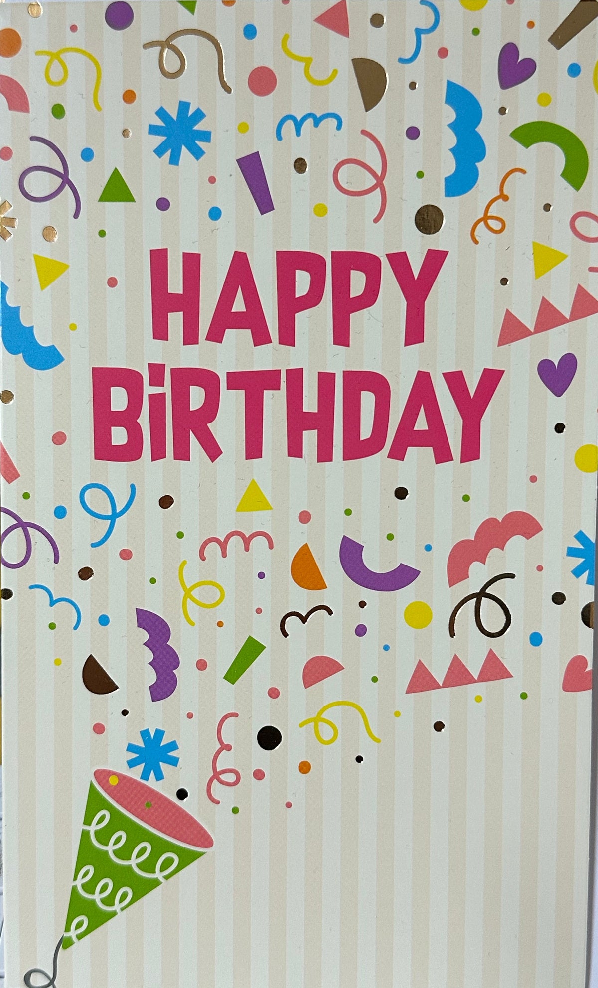 Birthday Card General Happy Birthday Confetti Birthday Hat