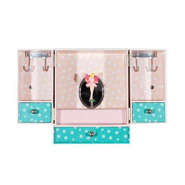 Floral Music Jewellery Box with Opening Doors and Drawers