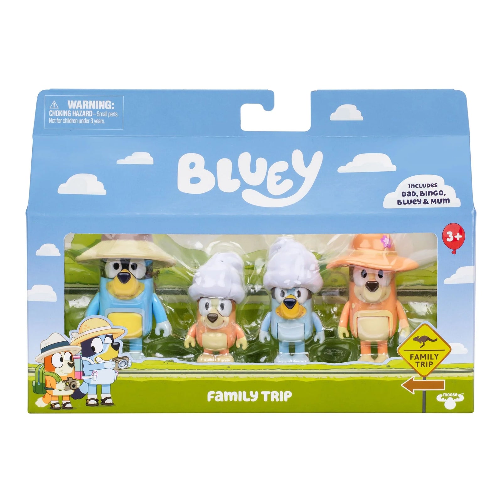 Bluey & Family Figurines 4 pack Family Trip