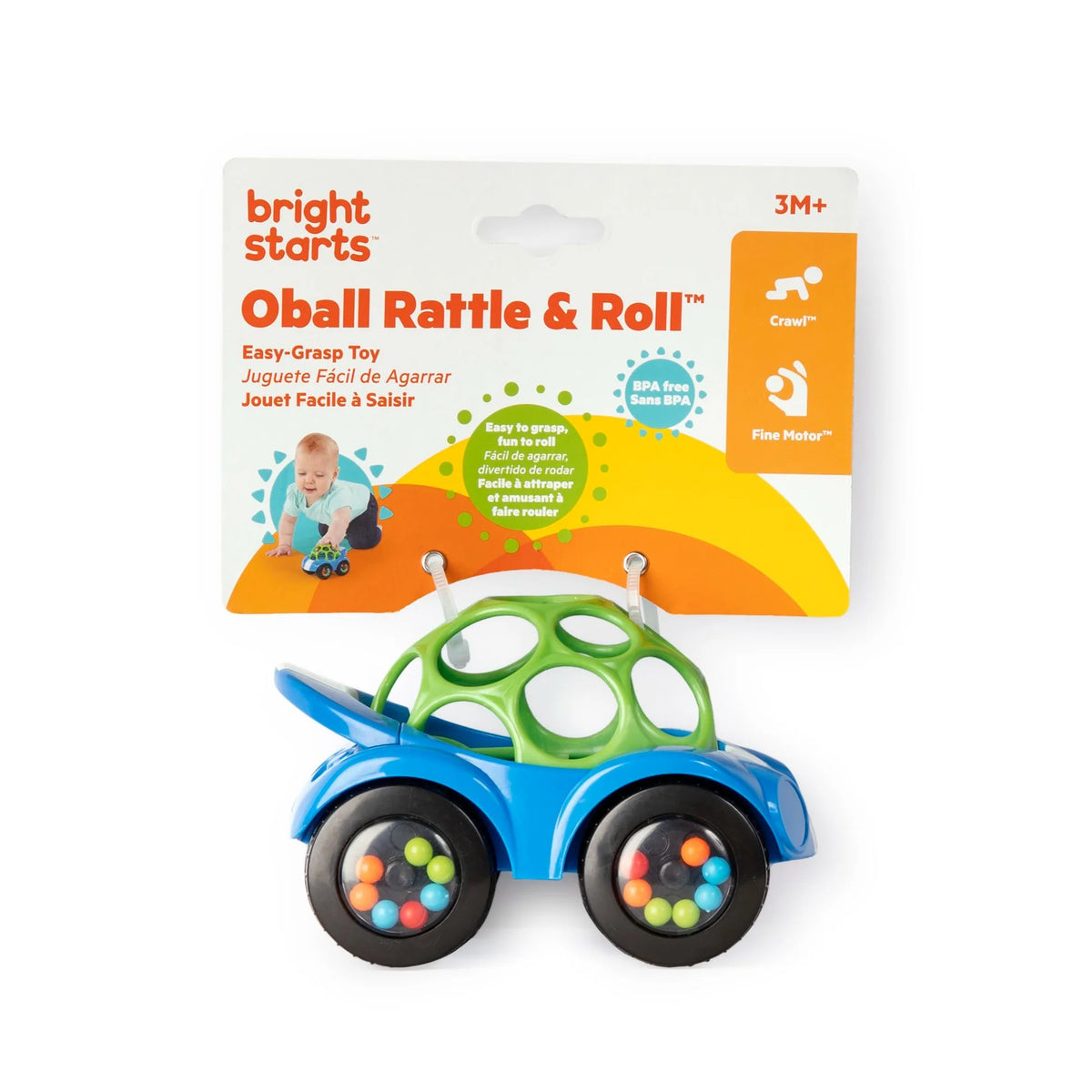 Bright Starts Oball Rattle &amp; Roll Vehicle Asstd Cols