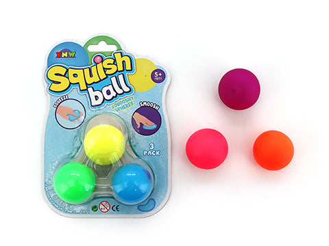 Squish Ball Squooshy Spheres Pack of 3 Assorted