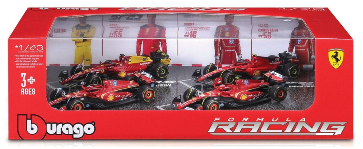 Burago F1 1:43 Gift Set Scuderia Ferrari #16 Leclerc - 4 Piece