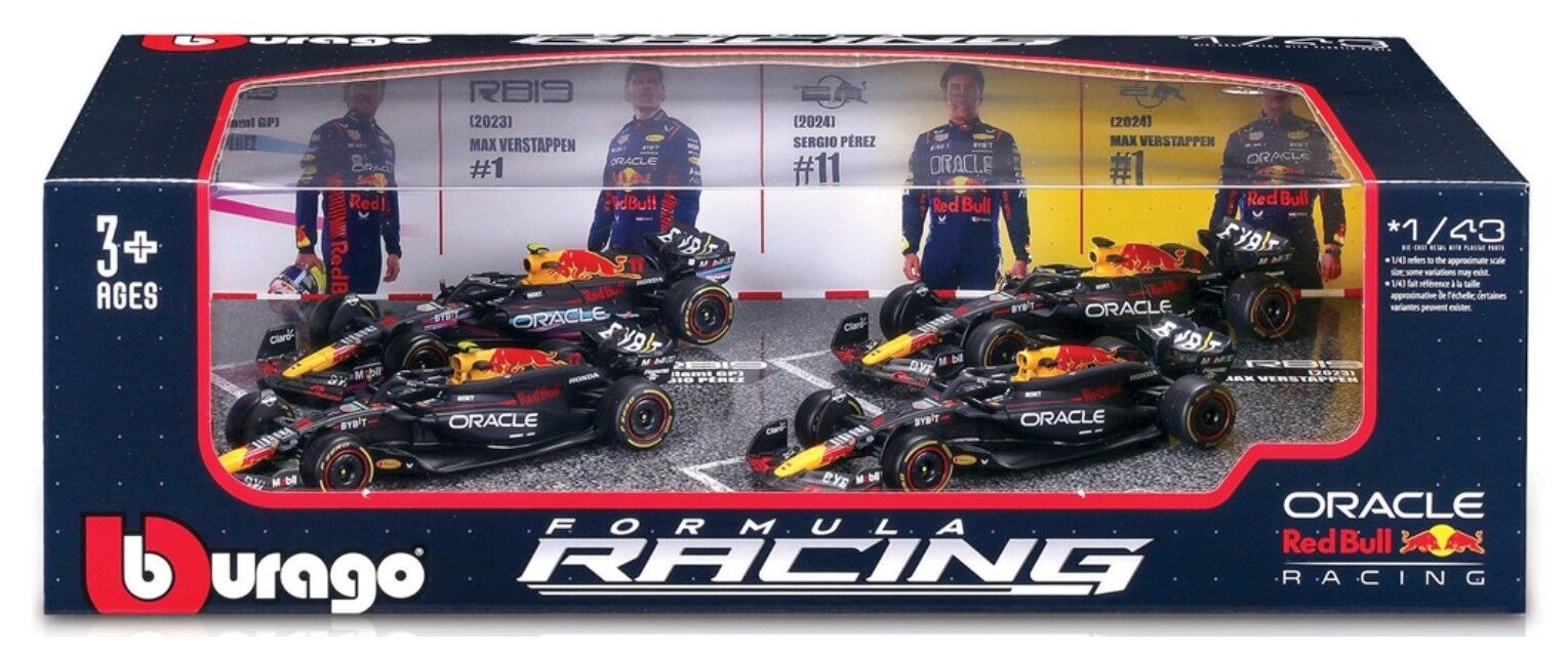 Burago F1 1:43 Gift Set Red Bull #1 Verstappen - 4 Piece