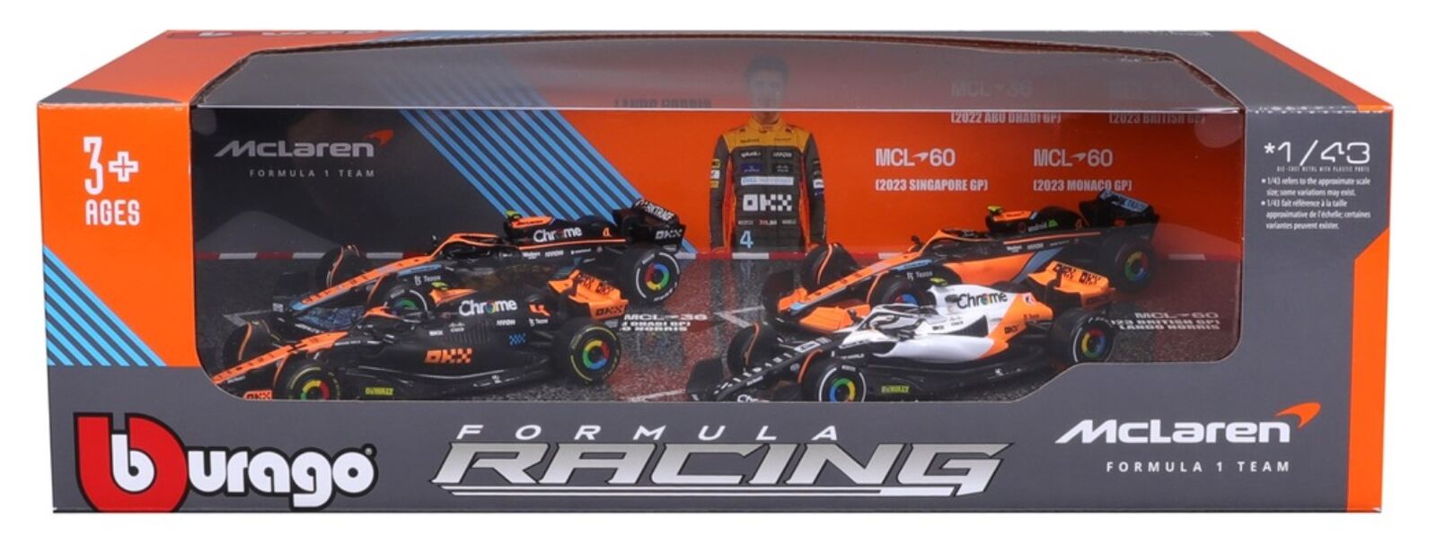 Burago F1 1:43 Gift Set McLaren #4 Norris - 4 Piece