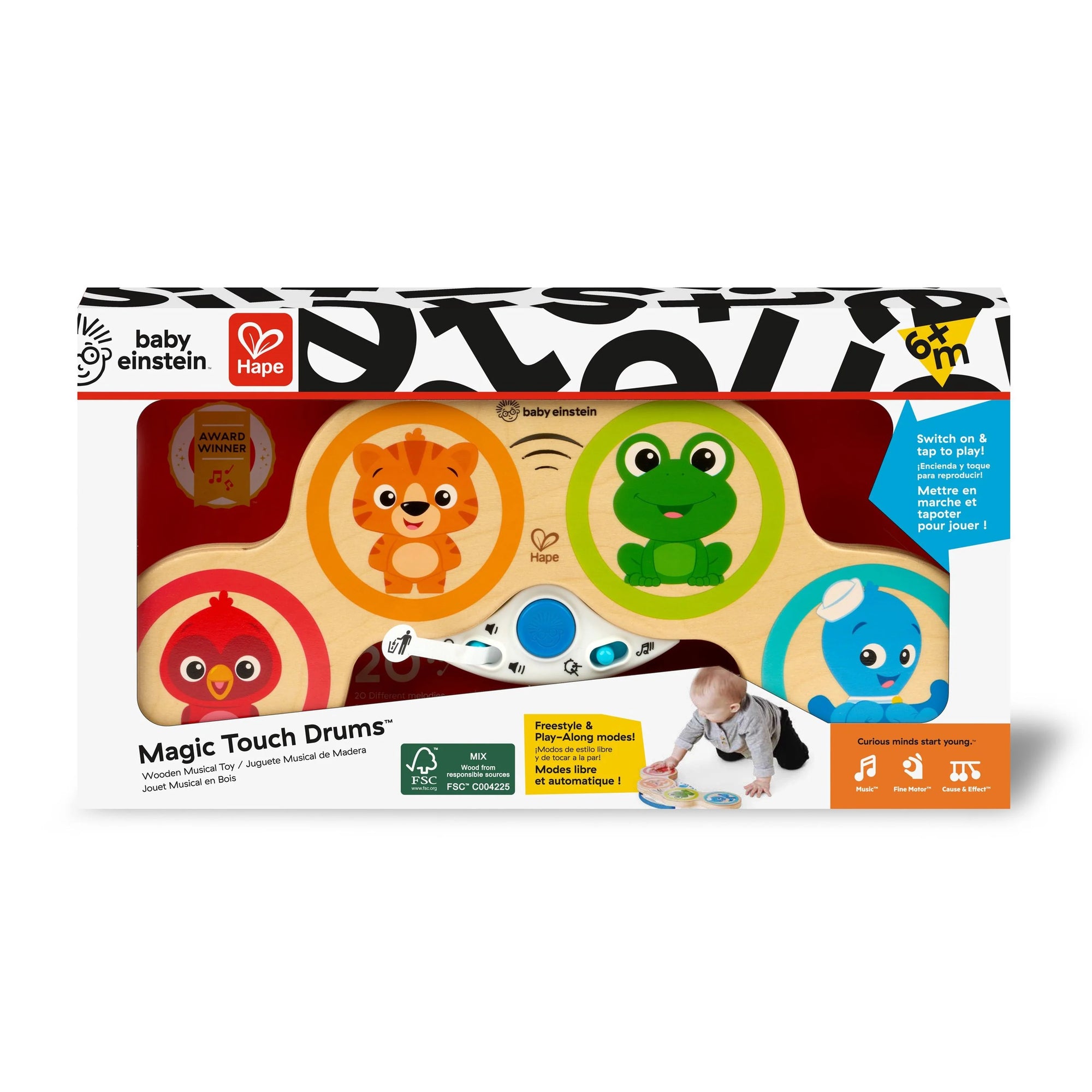 Baby Einstein Hape Magic Touch Drums - Demo Batteries Included 3 x AA