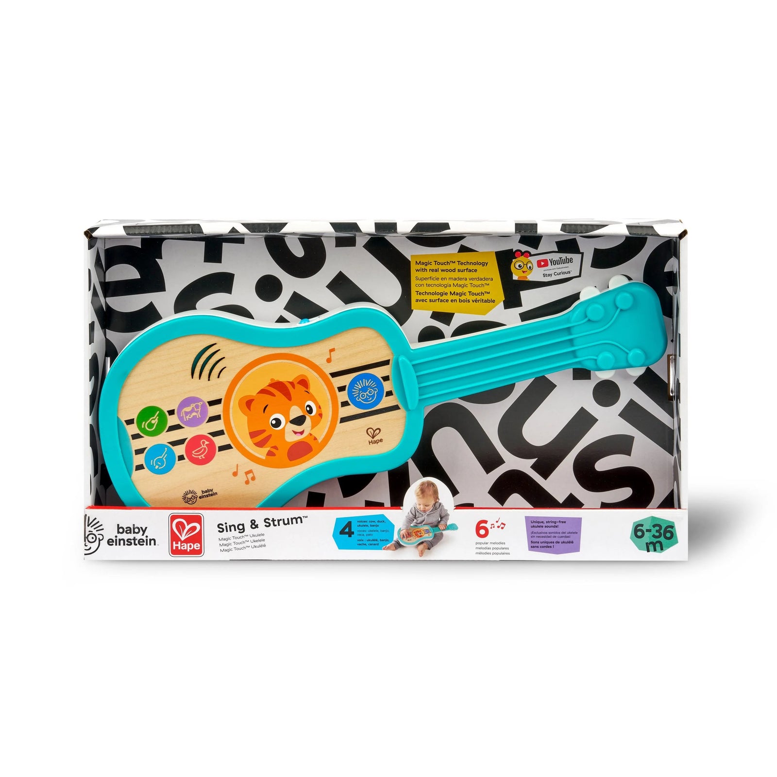 Baby Einstein Hape Magic Touch Ukulele - Demo Batteries Included 3 x AA