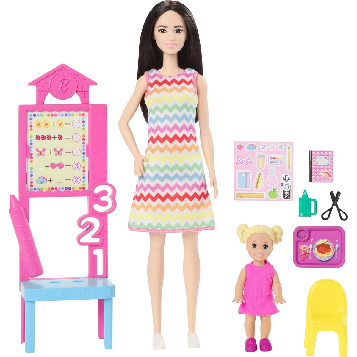 Barbie You Can Be Anything Doll - Teacher, Brunette Hair &amp; Printed Dress