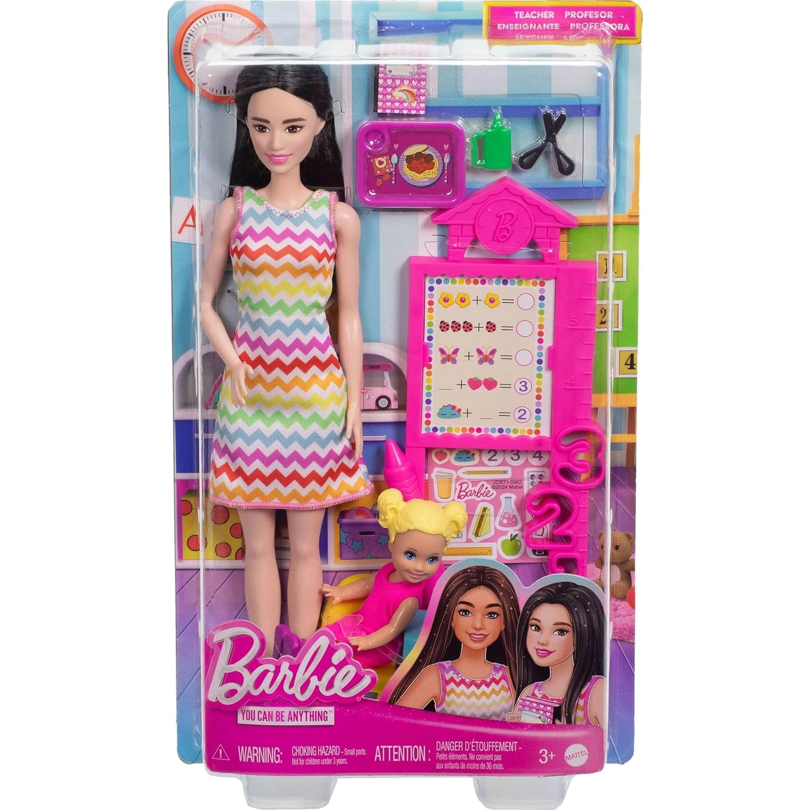 Barbie You Can Be Anything Doll - Teacher, Brunette Hair & Printed Dress